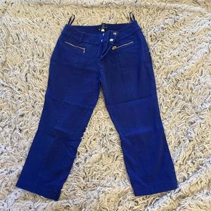 Inc capris royal blue with gold accents - size 8P